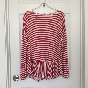 ASOS Maternity Red Stripe Peplum Top